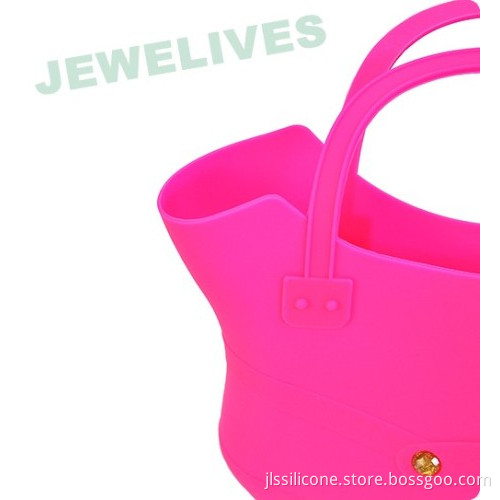 Colorful Silicone Shopping Bags With Delicate Glitters 